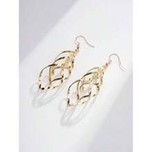 1 Pair Of Multi-Layer Spiral Twist Hook Earrings, Suitable For Women's Daily Wear Jewelry Accessories - Bạc - Xem 5