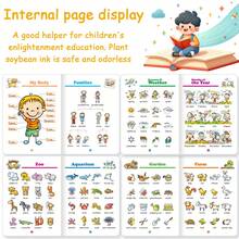 Libro de aprendizaje de vocabulario y alfabeto en inglés de 32 páginas, adecuado para la educación de la primera infancia, el desarrollo del lenguaje y el crecimiento del vocabulario, material de aprendizaje - Blanco - Ver 2