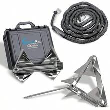 TriAnchor - Stainless Steel Folding PWC Boat Anchor Kit Sets Instantly Effortless Boat Jet Ski Anchoring Compact Patent - Pending Design Grips Better Than Plow, Fluke Or Box Anchor - 7LB BUNDLE - View 2