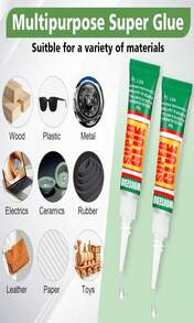 WOUSEDO 12 X 3g Super Glue Clear, Strong Adhesive,Super Glue Fast Drying Cyanoacrylate Glue For Wood,Rubber,Leather, Plastic, Metal, Rhinestone Jewelry, DIY Crafts And More - ColorA - 查看 2