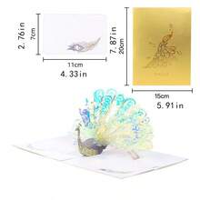 1pc Elegant Peacock 3D Pop-Up Greeting Card - Exquisite Paper Art Design - Ideal For Birthday, Valentine's Day, Christmas And Thanksgiving - Comes With Matching Envelope - Shining Peacock - View 10