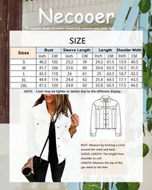 Necooer Women's Denim Jacket Old Style Washable Button Up Boyfriend Denim Jacket With Pocket Jacket Jacket [Four Season Version] - White - View 6