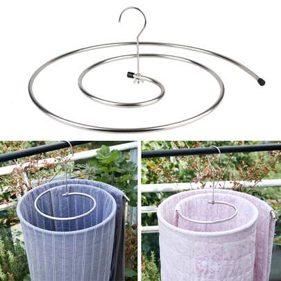 Round Spiral Quilt Sheets Hanger Blanket Hanger Save Space Outdoor Home Balcony Hanger Stainless Steel Rotating Drying Rack