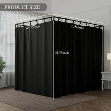 Black Canopy Bed Curtains - 4 Corner Post Bed Curtains Lightproof Queen Bed Canopy Bed Curtains For Adults Girls Bedroom Decoration - màu đen - Xem 5