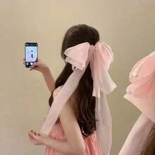 1pc French Vintage Sheer Mesh Bowknot Hair Clip With Long Streamers, Romantic Elegant Hair Accessory For Date Nights, Weddings & Special Occasions, Secure Grip Fairy-Style Design, Ideal Gift For Women/Girlfriend/Bestie On  US - 黑色 - 查看 3