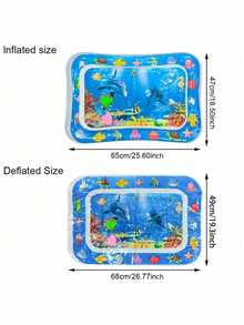 1pc Inflatable Square Dolphin Slap Pad, Colorful Underwater Dolphin Gaming Mat - Made Of PVC, Vibrant Aquatic Creature, Best For Distracting Babies And Stress Relief - Multicolor - View 13
