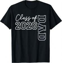 1Pc Papá Senior 2026 Clase de 2026 Graduación 2026 Camiseta de Padre para Mujeres, Camiseta para Hombres, Estilo Unisex, Camiseta Deportiva, Camiseta de Fiesta, Camiseta de Regalo, Talla S-4XL, 100% algodón, Negra - Negro - Ver 2
