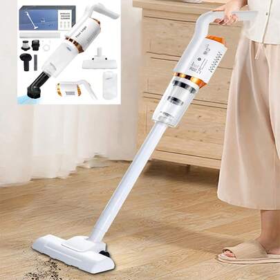 Aspiradora portátil de 600 W, aspiradora de poder con asa y sistema de succión, limpiador de alfombras ligero y sin cable, aspiradora de vacío gris portátil para automóviles domésticos, herramienta de limpieza portátil, aspiradora de vacío USB recargable de mano, con cabezal desmontable, ideal para limpiar pelaje de mascotas, alfombras o suelos duros, fácil de usar sin tener que agacharse, perfecta para hogares, oficinas, tareas domésticas y más.