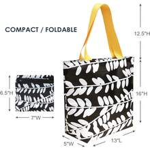 Euuztu Wrapables Carryall Shopping Travel Tote Bag With Durable Ripstop Polyester - Foldable, Waterproof, And OEKO-TEX Certified, Large, Foliage - Lớn, tối màu, kiểu cổ điển - Xem 2