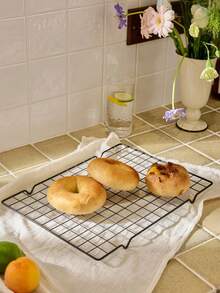 1 High Quality Cooling Rack - Grid Tray, For Baking And Cooking, Suitable For Pastries, Biscuits - Essential Kitchen Tool For B - Black - View 1