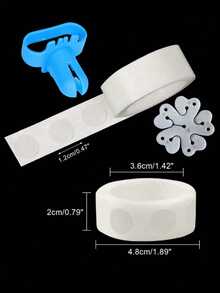 （500个/5包）（300个/3包）（100个/1包）双面胶点，气球粘贴胶点，DIY胶点，适用于万圣节派对装饰，也适用于派对、聚会、节日场地装饰、音乐节装饰、婚礼装饰、女孩房间装饰 - 彩色 - 查看 4