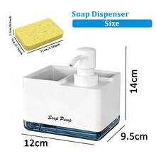 带海绵架的皂液器套装 - 独立式厨房台面皂液泵 - 适用于洗碗、浴室 - 防漏,泵头设计完美 - 理想的圣诞节/万圣节礼物 - 多色 - 查看 4