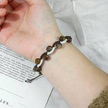 1Pc Of Fashionable Woven Bead Bracelet With 8mm Beads Versatile And Stylish Simple Design Suitable For Daily Wear - Multicolor - View 9