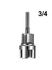 1pc Heavy Duty Integrated Internal & External Threader Tool - Heavy Duty Construction For Precise Threading/Cutting - Compatible With 1/2" And 3/4" Pipes - Professional Plumbing And DIY Projects - Compatible With Standard Pipe Threads, Cylindrical Tool Design, Metal Construction - A - View 2