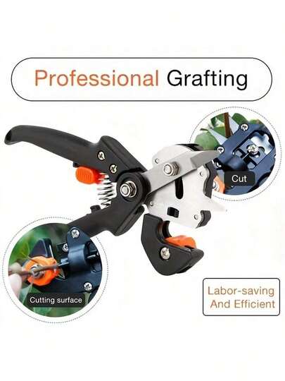 1 Pc Multi-Functional Garden Grafting Tools Kit - Grafting Scissors & Pruning Knife With Safety Lock | Non-Slip Grafting Tools For Fruit Trees, Vines & Seedlings, Essential For Home Gardeners