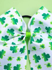 1 pièce Lien de cheveux thème de la Saint-Patrick Nœud papillon trèfle Ruban gros-grain Lien de cheveux pour la fête de la Saint-Patrick, tenue de festival, activité sur le campus, accessoire de cheveux trèfle pour femmes pour queue de cheval et demi-chignon, élastiques à cheveux, chouchous - Multicolore - Voir 3