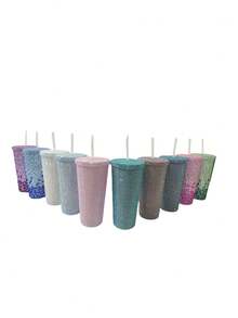 1pc Diamond-Encrusted Bead - Featuring A Sparkling Pearlescent Design, This Reusable Cup With A Straw Is Leak-Proof And Perfect For Party Drinks, Daily Use, And As A Birthday/Valentine's Day Gift - Multicolor - View 7