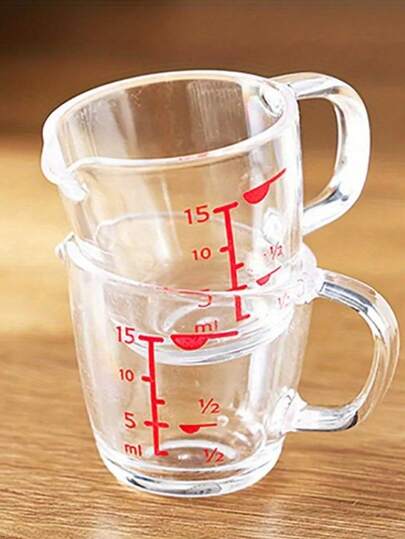 1/2/3/5pcs Mini Measuring Cups, Baking Measuring Cup, Small Milk Jug, Coffee Measuring Cup, Spout Cup, Milk Frothing Pitcher, Clear Measuring Cup With Plug-In Nesting Handle Stackable Design And Multiple Measurement Scales, Kitchen Gadgets