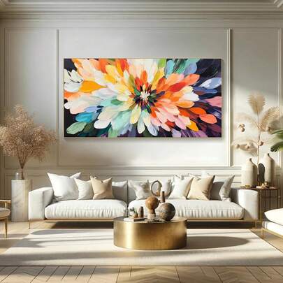1pc Abstract Vibrant Floral Canvas Wall Arts Posters,Floral Canvas Painting For Bedroom And Living Room Decor, Without Frame