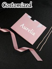 1pc Customized Text & Bow Decor Gift Bag, Holiday Party Small Paper Gift Bag Suitable For Candy Snacks, DIY Party Foldable Small Gift Bag, Elegant Candy Box, Multifunctional, Decorative, Reusable, Exquisite, Fashionable, High Quality, Multi-Color, Modern, Customized, Personalized, Unique, Ideal Gift For Men - Multicolor - View 5