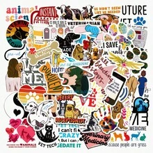 50/100pcs Vibrant Veterinary Series Stickers - Decorative Scrapbooking & Stamping Stickers For Mobile Phone Case, Laptop, Helmet, Skateboard, Waterproof DIY Creative Decoration Aesthetic Stickers For Scrapbook Journaling Water Bottles Laptop - A - View 13