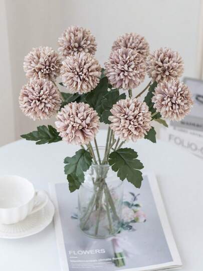 3PCS Artificial Chrysanthemum Ball, Embroidered Chrysanthemum Ball, Wedding Decoration, Home Vase, Decorations, Dining Room, Living Room, Bedroom, Bedhead Floral Arrangement, Bridal Handheld Flower, Wrist Flower, Chest Flower Material, Birthday Party Decoration Material, New Year's Valentine's Day Gift, DIY Wreath