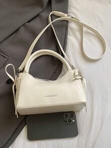 New Fashionable & Elegant Solid Color PU Leather Bow Tie Decor Mini Handbag For Women - White - View 8