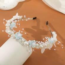 1 chiếc băng đô cài tóc đính ngọc trai cho bé gái, kiểu vương miện hoa công chúa, phụ kiện tạo không khí cho chụp ảnh, thích hợp sử dụng hàng ngày. - Nhiều màu - Xem 10