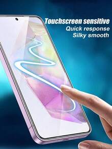 3pcs Ultra-Clear Tempered Glass Screen Protector, Waterproof, Anti-Fingerprint, Anti-Shock, Anti-Scratch, Compatible With Samsung Galaxy - Clear - View 2