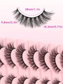 10 Pairs Thick 3D Multi-Layer DD Curly Russian Volume False Eyelashes, High Curl Degree, Dense & Bold Whole Piece Eyelash Extensions - russian strip lashes - View 5