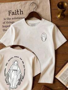 Streetgang 2 To 16 Years Old Children's And Youth T-Shirt Boy And Girl Catholic Mary Pray For Us Verse - 白色 - 查看 3