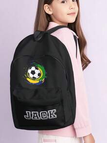 1pc Customized Name Backpack, Can Be Customized According To Your Unique Design, Perfect For Children, Print Your Own Name Or Print Your Sister's And Classmates' Names As A Gift To Give To Others - Multicolor - View 3