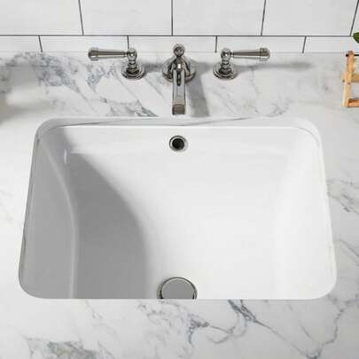 Baño artístico rectangular / redondo vaso de cerámica Baño - Baño moderno de vanidad de encimera, lavabo de porcelana, por encima del mostrador o instalar debajo