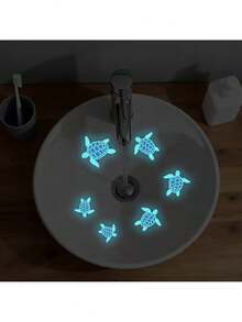 1pc Glow-In-The-Dark Turtle Wall Sticker, Self-Adhesive Waterproof Vinyl Decor For Bathroom, No Power Needed, Suitable For Theme Party, Holiday Celebration, Home Decor - Multicolor - View 2