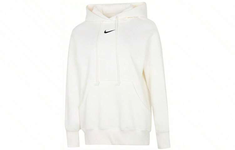 Nike Sportswear Phoenix Fleece Solid Logo Print Drawstring Pullover Sweatshirt Sweatshirt For Women, White - White - View 16