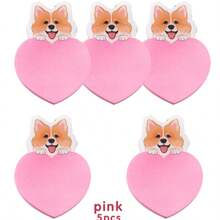 Cute Cartoon Animal Sticky Notes, School/Office Memo Stickers - Pink Dog [5 Copies Given] - View 10