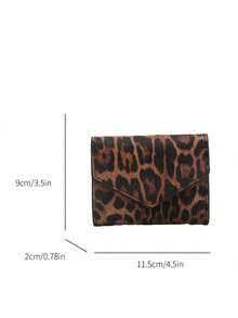 Women's Leopard Print Multi-Card Slots Trifold Wallet - Brown - View 2