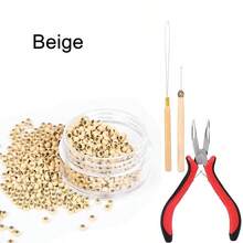 Hair Extension Kit Pliers Pulling Hook Bead Device Tool Kits And 1000PCS Silicone Lined Micro Rings - Multicolor - View 19