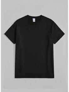 Clover Letter Print Round Neck T-Shirt, Spring Summer Casual Short Sleeve T-Shirt, Women's Clothing, St. Patrick's Day - Unisex Loose Fit Comfortable Vintage Street Style Cotton T-Shirt Top - 黑色 - 查看 14
