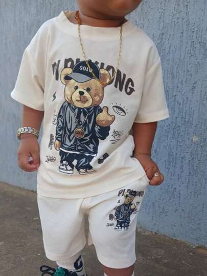 1pc Toddler Boys' Casual Crew Neck Short Sleeve T-Shirt, Summer Outfit - Adorable T-Shirt That Brings Joy And Happiness To Every Child!