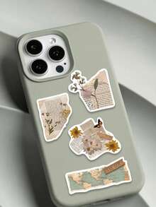 50pcs Retro Letter Sticker Aesthetic Yellowed Page Decal For Phone Case Laptop Luggage Guitar Skateboard Bicycle Helmet PVC HD Printing Sticker - 1 Set - View 7