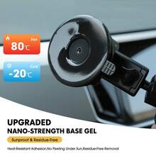 Giá đỡ điện thoại ô tô có giác hút điều chỉnh được Carsun - Giá đỡ điện thoại ô tô siêu ổn định được nâng cấp [Không bao giờ rơi & Không dễ bị hư hỏng] Giá đỡ điện thoại gắn khe gió đa năng, dễ kẹp, phù hợp với xe của bạn, tương thích với iPhone 17 Pro Max, 16, 15, 14, 13 - Quà tặng ngày Valentine - màu đen - Xem 5