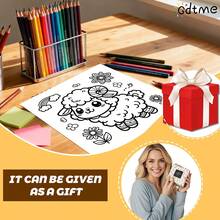 GDTME 1pc Cute Animal Coloring Book, Sheep, Cow, Fantasy, 24 Pages With Simple Lines For Easy Coloring, Comfortable And Bold, Relaxing, Suitable As Birthday Gift For Friends And Family, Personalized Gift, Fun Gift, Art Craft, Back To School Stationery, Size 7.9x7.9 Inches - Cute Animals - View 10