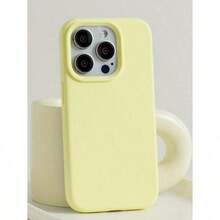 High-Quality Liquid Silicone Phone Case With Concave Button Design, Compatible With IPhone 17 AIR 16 15 14 13 12 11 Pro Max, Soft Waxy Texture, Skin-Friendly And Comfortable - 黃色 - 查看 1