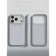 High-Quality Liquid Silicone Phone Case With Concave Button Design, Compatible With IPhone 17 AIR 16 15 14 13 12 11 Pro Max, Soft Waxy Texture, Skin-Friendly And Comfortable - Smoky Blue - 查看 2
