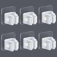 1/3/6/9 件壁挂式拖把架储物架，浴室收纳架，无需钻孔 - 彩色 - 查看 27