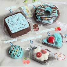 蛋糕造型挤压玩具 - 下午茶挤压玩具套装 - 解压玩具 - 感官挤压玩具 - 减压 - 生日礼物 - 节日礼物 - 礼品 - 彩色 - 查看 1