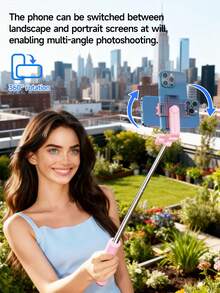AXNEN 680mm/26.77" Portable Selfie Stick With Wireless Remote, Phone Tripod & Extendable Stand. Compatible With IPhone & Android For Photography, Live Streaming, Christmas, Halloween & Holiday Recording. - Multicolor - View 2