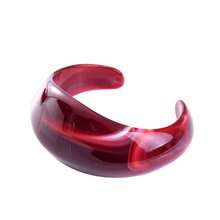 Vòng tay acrylic bất đối xứng hình học phong cách retro màu đỏ dành cho nữ, phù hợp cho các bữa tiệc, sự kiện và đeo hàng ngày. - Dòng sản phẩm màu đỏ - Xem 12