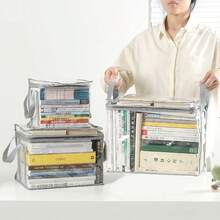 Foldable Book Box For Student Dormitory, Classroom Book Organizer, Clear, Waterproof, Home Book Organizer Storage Box 7ALR - Big Black - View 4